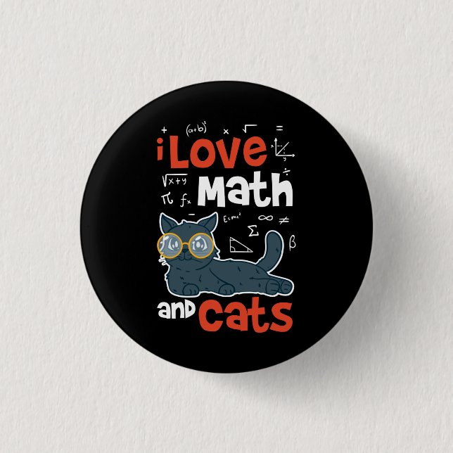 Math and Cats 3 Cm Round Badge (Front)