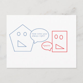 Math and English Pun Postcard