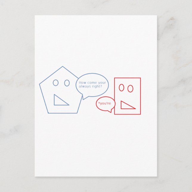 Math and English Pun Postcard (Front)