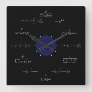 Math (black) square wall clock