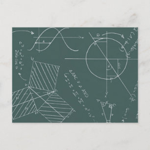 Math blackboard postcard