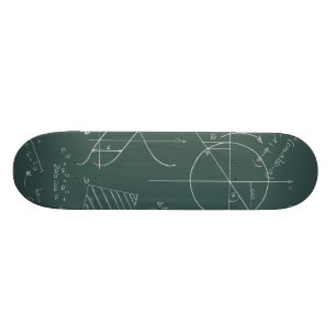 Math blackboard skateboard