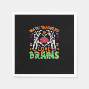 Math Brain Heart Skeleton Hand Zombie Halloween Napkin