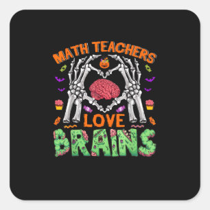 Math Brain Heart Skeleton Hand Zombie Halloween Square Sticker