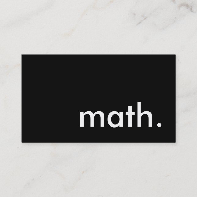 math. business card (Front)