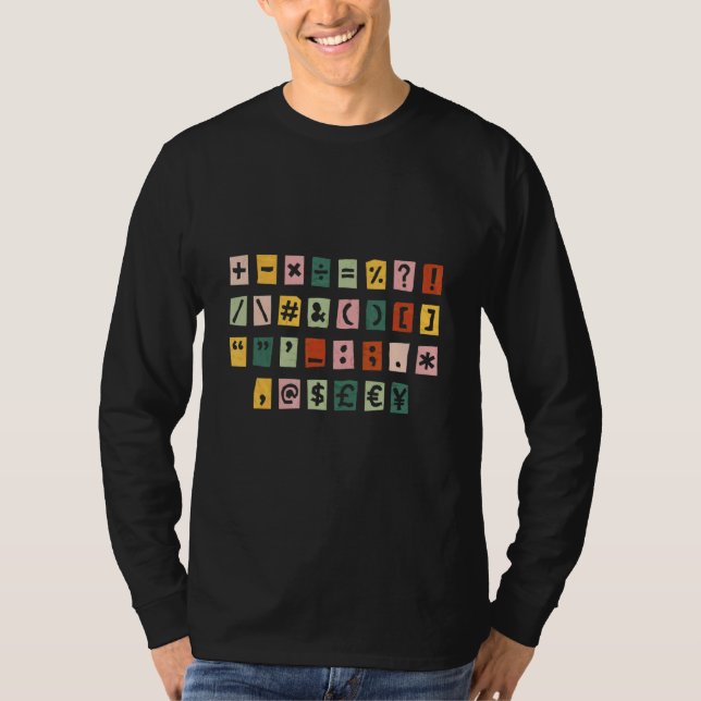 Math Calculation Symbols T-Shirt (Front)