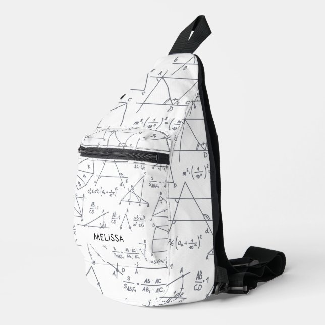 Math Calculations and Shapes Personalised Name Sling Bag (Right Corner)