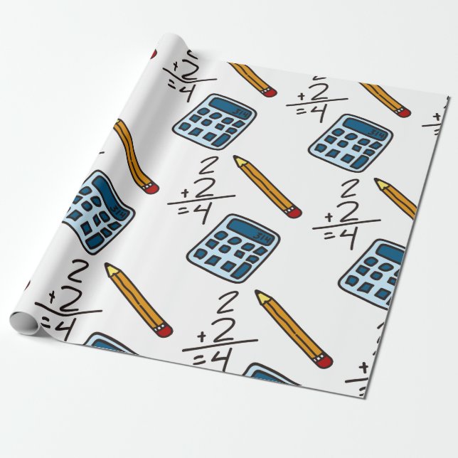 Math Calculator Wrapping Paper (Unrolled)