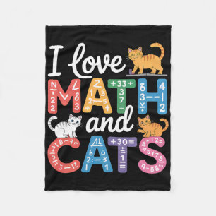 Math Cat Lover Funny Math Teacher I Love Math And  Fleece Blanket