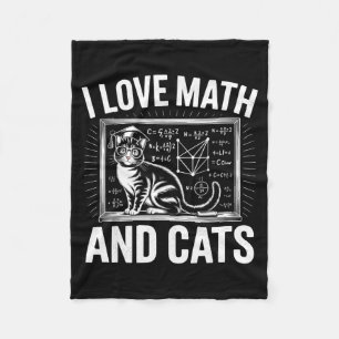 Math Cat Lover Funny Math Teacher I Love Math And  Fleece Blanket