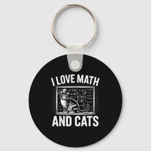 Math Cat Lover Funny Math Teacher I Love Math And  Key Ring