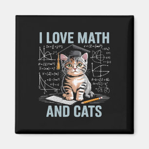 Math Cat Lover Funny Math Teacher I Love Math And Magnet
