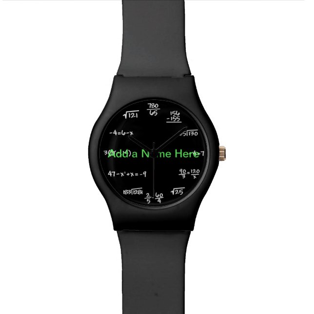 Math Chalkboard Watch - Solve the Time Equations (Close Up)