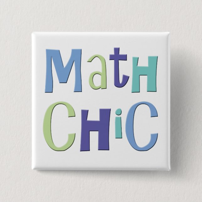 Math Chic 15 Cm Square Badge (Front)