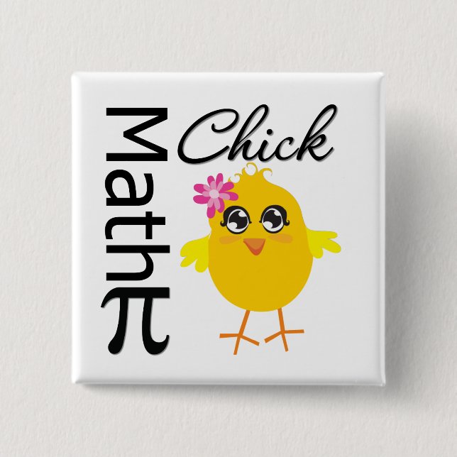 Math Chick 15 Cm Square Badge (Front)
