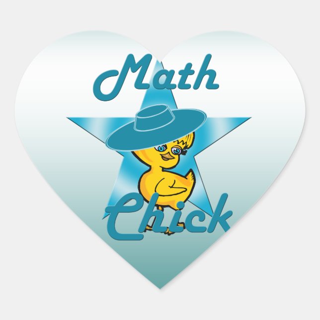 Math Chick #7 Heart Sticker (Front)
