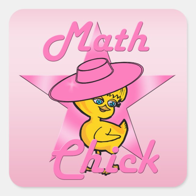 Math Chick #8 Square Sticker (Front)