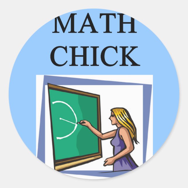 MATH CHICK CLASSIC ROUND STICKER (Front)