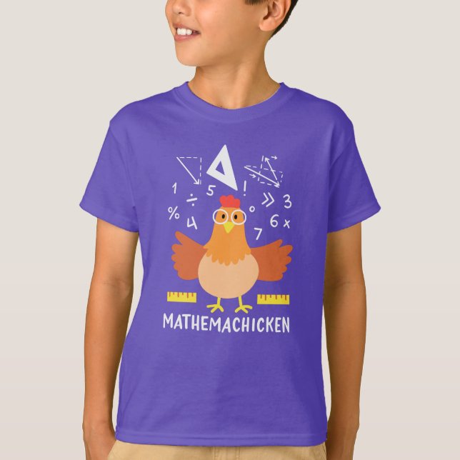Math Chicken Gag Funny Mathemachicken Nerd T-Shirt (Front)