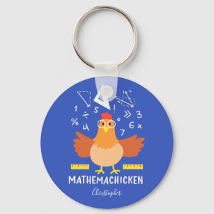Math Chicken Gag Funny Mathemachicken Teacher Key Ring