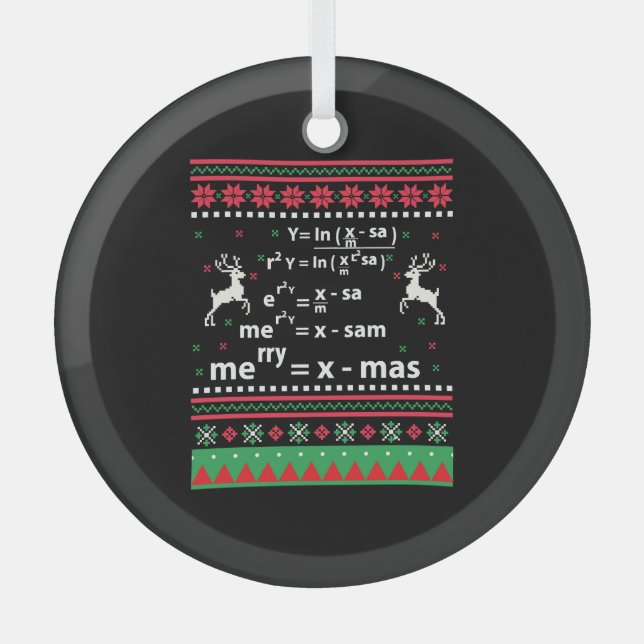 MATH CHRISTMAS GLASS TREE DECORATION (Front)