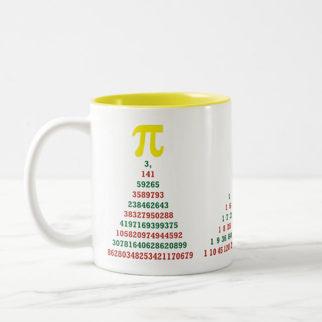 Math christmas trees Two-Tone coffee mug (Left)