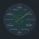 Math clock<br><div class="desc">Each numeral on the clock is replaced with a mathematical equation with a solution equal to that number.</div>