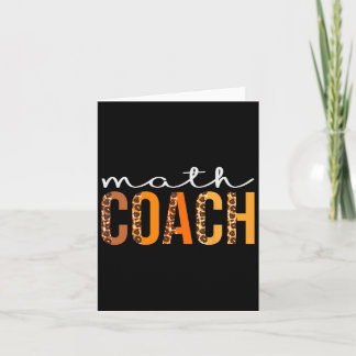 Math Coach Leopard Squad Cute Fall Autumn Thanksgi Card
