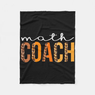 Math Coach Leopard Squad Cute Fall Autumn Thanksgi Fleece Blanket