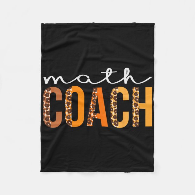 Math Coach Leopard Squad Cute Fall Autumn Thanksgi Fleece Blanket (Front)