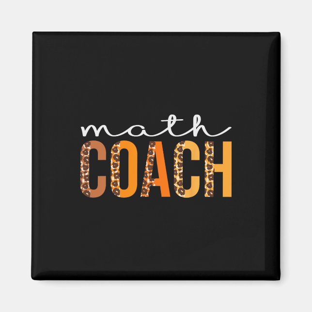 Math Coach Leopard Squad Cute Fall Autumn Thanksgi Magnet (Front)
