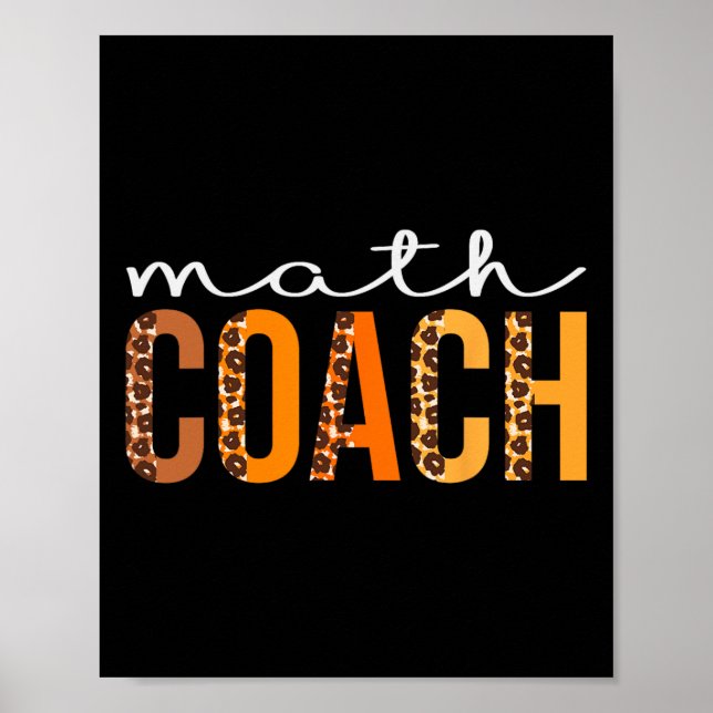 Math Coach Leopard Squad Cute Fall Autumn Thanksgi Poster (Front)