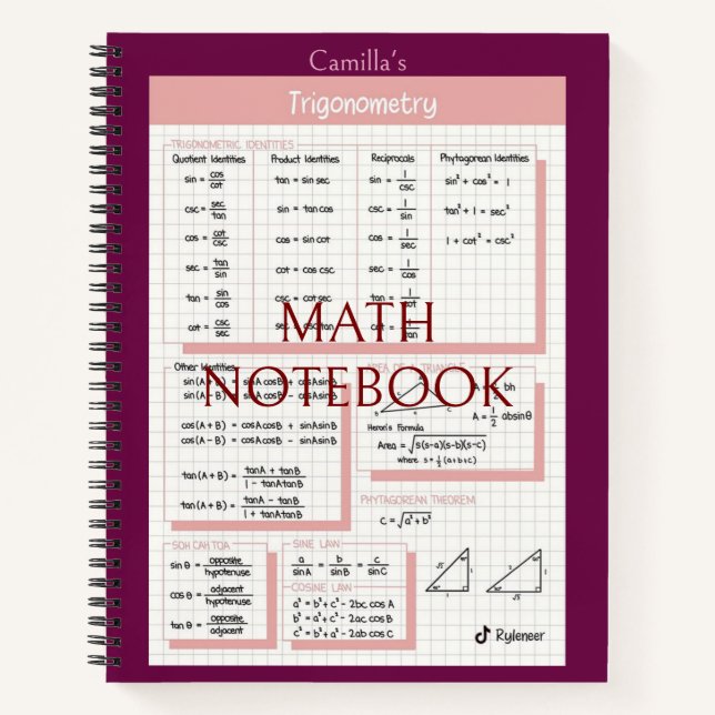 Math Copybook  Notebook (Front)