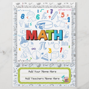 Math Custom Binder Cover   Editable Design Flyer