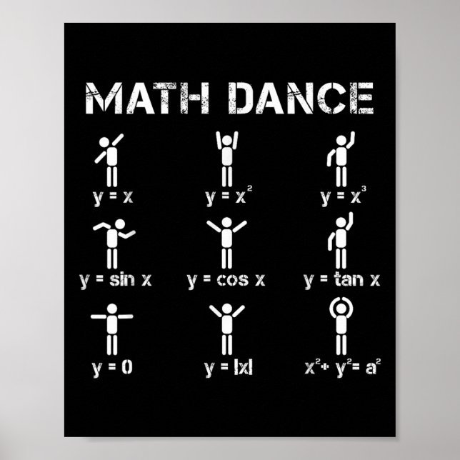 Math Dance Algebraic Functions Funny Teacher Shirt Poster (Front)