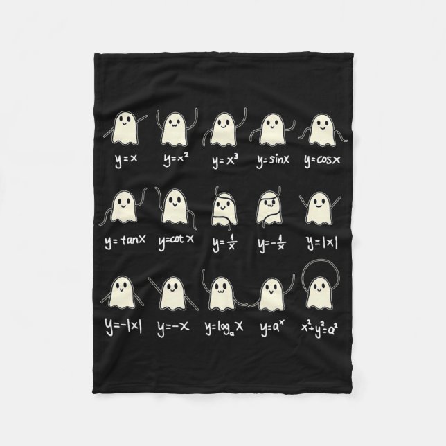 Math Dance Ghost Halloween Spooky Cute Ghost Math  Fleece Blanket (Front)