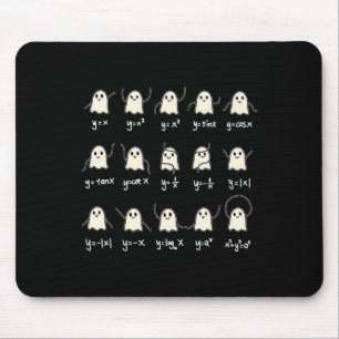 Math Dance Ghost Halloween Spooky Cute Ghost Math Mouse Pad