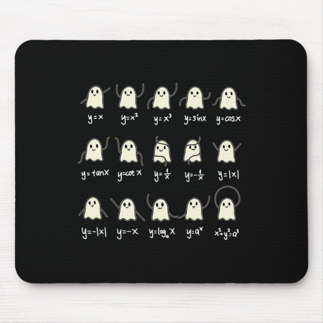 Math Dance Ghost Halloween Spooky Cute Ghost Math  Mouse Pad (Front)