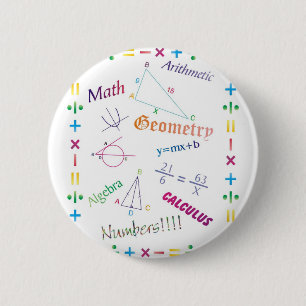 Math Design 6 Cm Round Badge