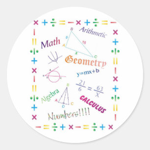 Math Design Classic Round Sticker