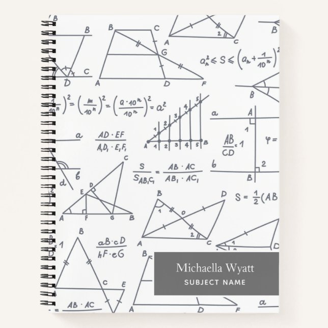Math Diagrams Pattern Graph Paper Notebook (Front)