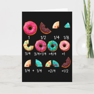 Math Donut Fraction Byck To School Teacher Gifts T Card