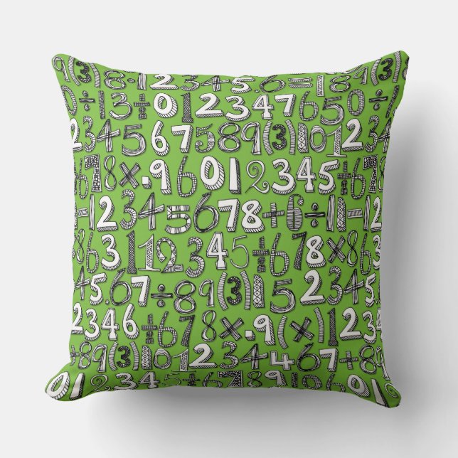 math doodle green cushion (Front)