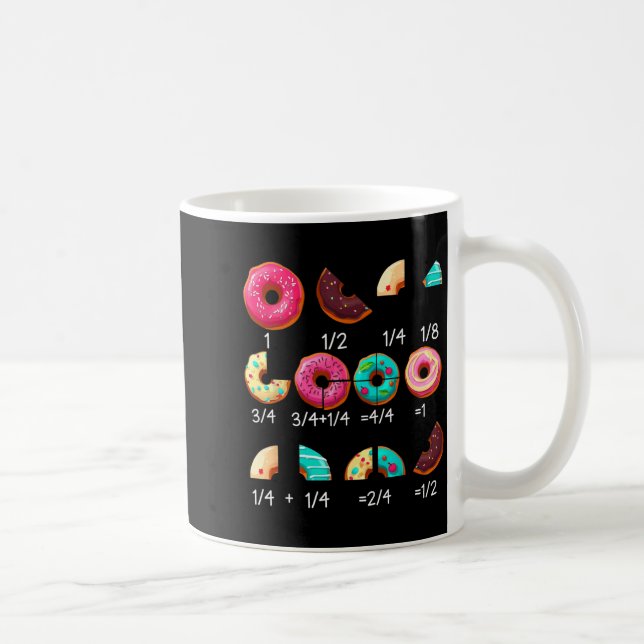 Math Doughnut Fraction Back to School Teacher Gift Coffee Mug (Right)