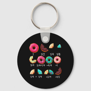 Math Doughnut Fraction Back to School Teacher Gift Key Ring