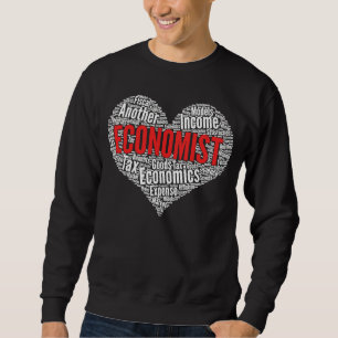 Math Economist Heart Shape Word Cloud Economics Sweatshirt