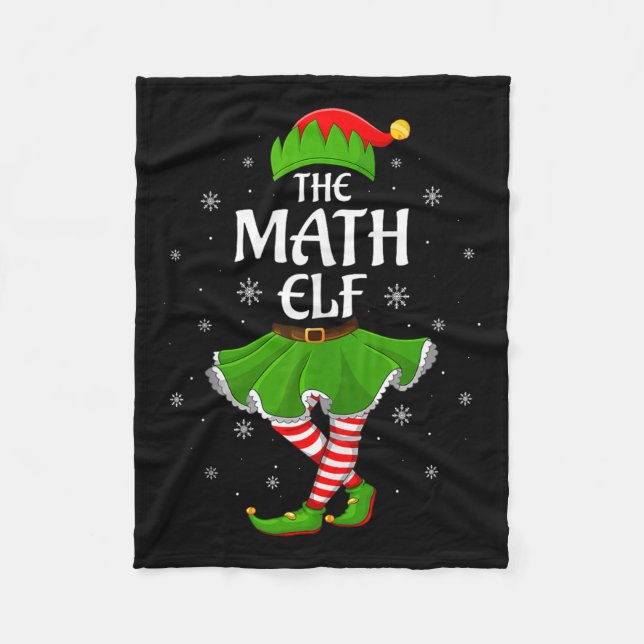Math Elf Christmas Family Girls Women Elf Squad Xm Fleece Blanket (Front)