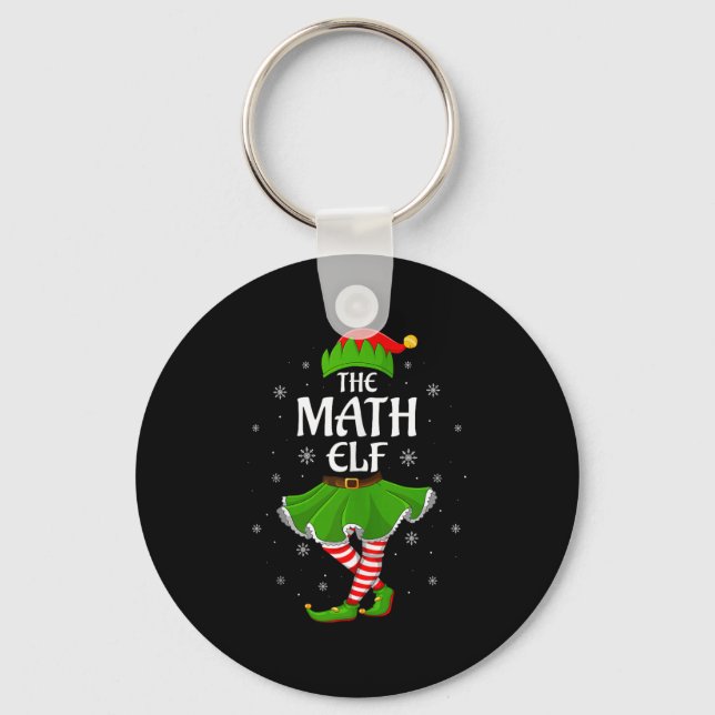 Math Elf Christmas Family Girls Women Elf Squad Xm Key Ring (Front)