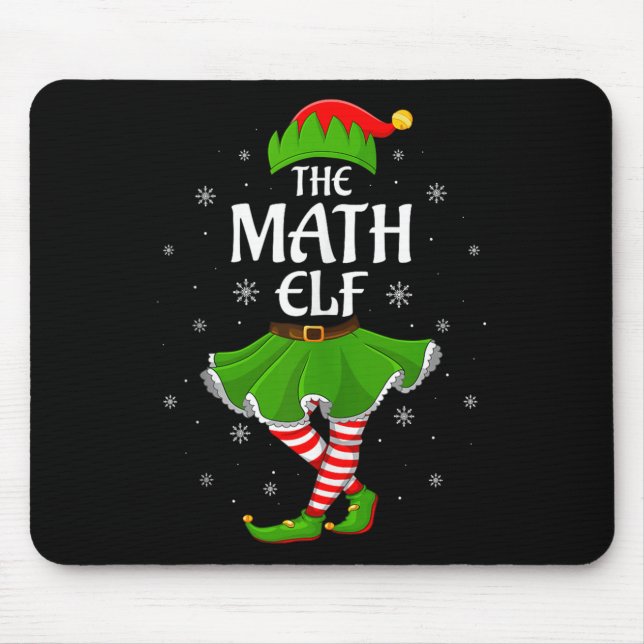 Math Elf Christmas Family Girls Women Elf Squad Xm Mouse Pad (Front)