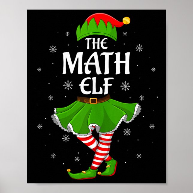 Math Elf Christmas Family Girls Women Elf Squad Xm Poster (Front)